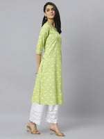 Women's Floral Printed Rayon Straight Kurta