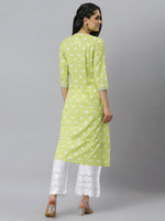 Women's Floral Printed Rayon Straight Kurta