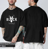Manlino Fercy Mens Black Half Sleeve Oversized Graphic Printed T-Shirt