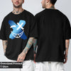 Manlino Essential Mens Black Half Sleeve Oversized Graphic Printed T-Shirt