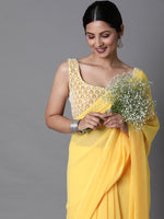Sareemall Yellow Embroidered Women Saree