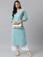 Women's Printed Cotton Straight Kurta