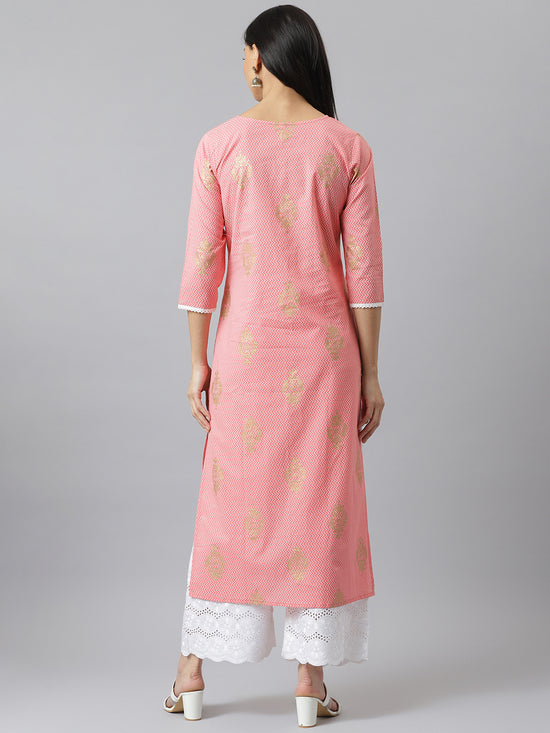 Women's Printed Cotton Straight Kurta