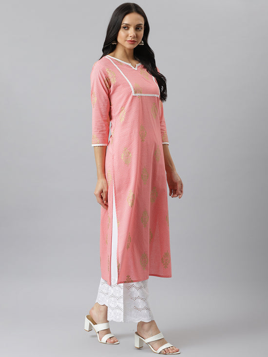 Women's Printed Cotton Straight Kurta