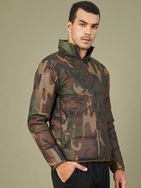 Men Camouflage Full Sleve Puffer Jacket