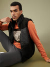 Men Black Sleeveless Faux Fur Jacket