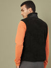 Men's Black Sleeveless Faux Fur Jacket