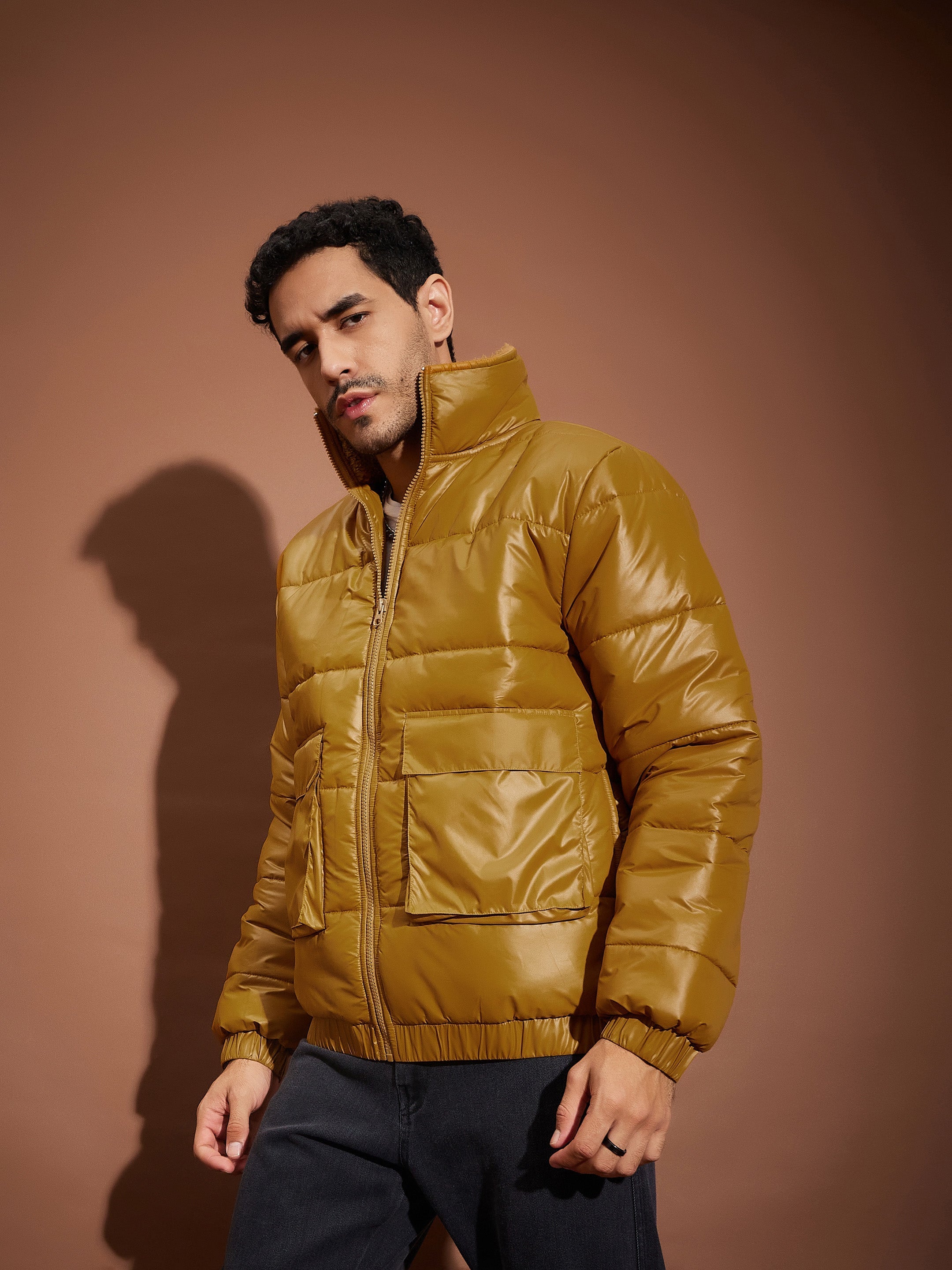 Gold puffer jacket outlet mens