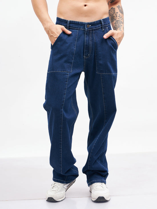 Men Navy Relax Fit Jeans