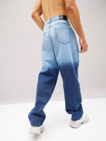 Men Blue Ombre Relax Fit Jeans