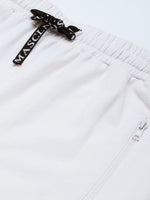 Men's White Slim Fit Zipper Pocket Joggers