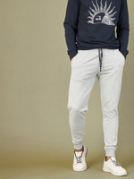 Men Grey MASCLN Puff Print Joggers