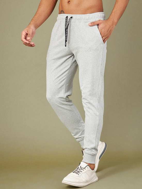 Men Grey MASCLN Puff Print Joggers