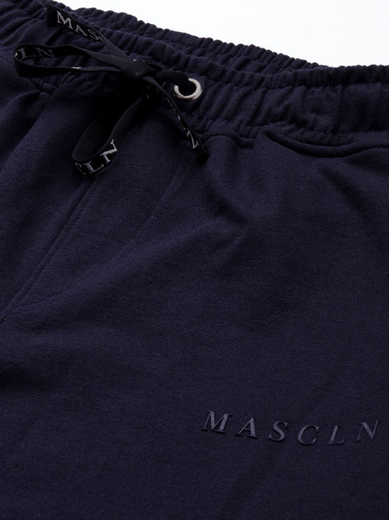 Men's Navy MASCLN Puff Print Joggers