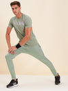 Men Olive Dry Fit Stretchable Slim Track Pants