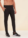 Men Black Dry Fit Stretchable Slim Track Pants