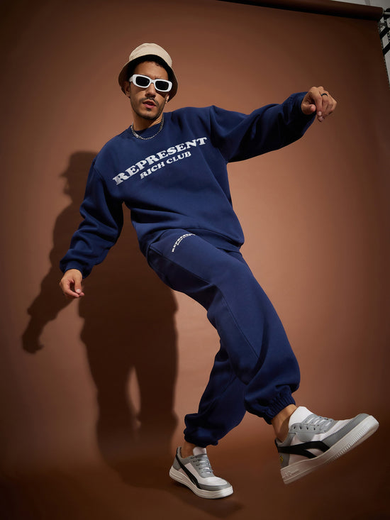 Men Navy Represent Oversized Joggers