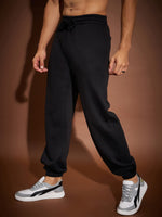 Men Black Basic Oversized Joggers