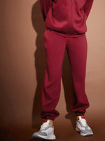 Men Maroon Oversized Joggers