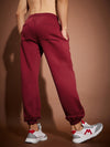 Men Maroon Oversized Joggers