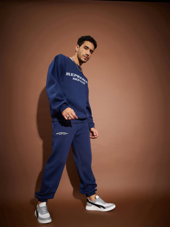 Men Navy Represent Oversized Sweatshirt With Joggers