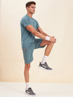 Men Teal Blue Dry Fit Shorts