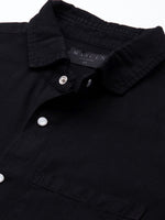 Men's Black Tencel Elbow Patch Shirt