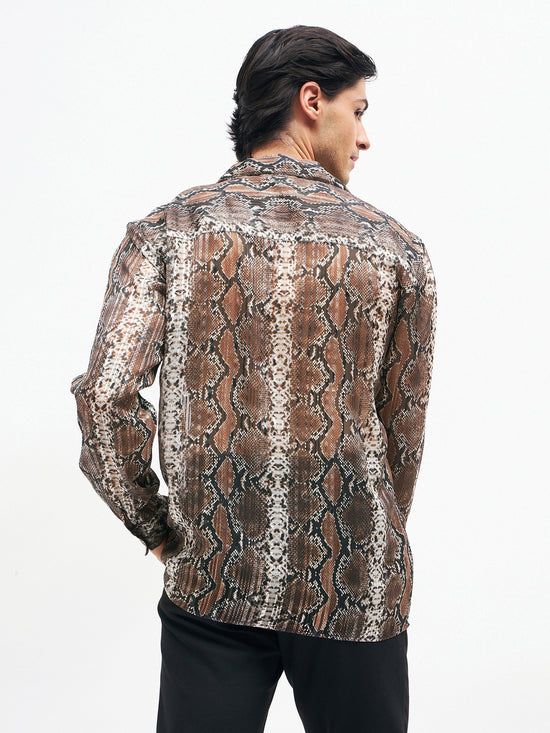 Unisex Snake Lurex Party Shirt