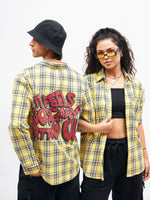 Unisex Yellow Check Getting Old Oversized Shirt