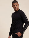 Men's Black Slim Fit Piping Detail Sweatshirt