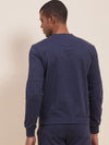 Men's Blue Melange Vertical MASCLN Print Sweatshirt