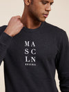 Men's Dark Grey Vertical MASCLN Print Sweatshirt