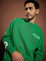 Men Green Chicago Oversized Sweatshirt