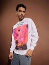 Men White Summer Love Oversized Sweatshirt