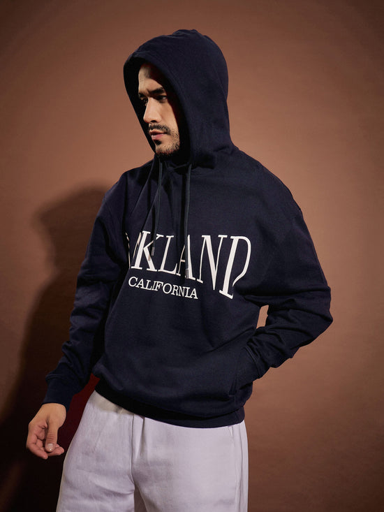 Men Navy Oakland Oversized Hoodie