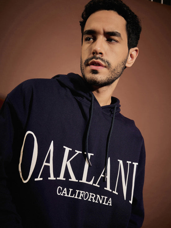 Men Navy Oakland Oversized Hoodie