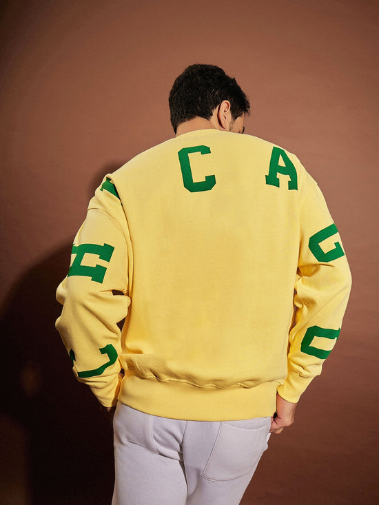 Men Yellow Chicago Oversized Sweatshirt