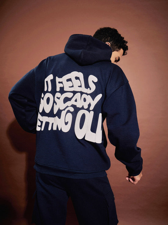 Men Navy Getting Old Oversized Hoodie