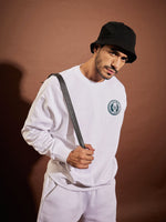 Men White Area Eastern Oversized Sweatshirt