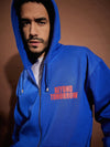 Men Blue Beyond Tomorrow Oversized Zipper Hoodie