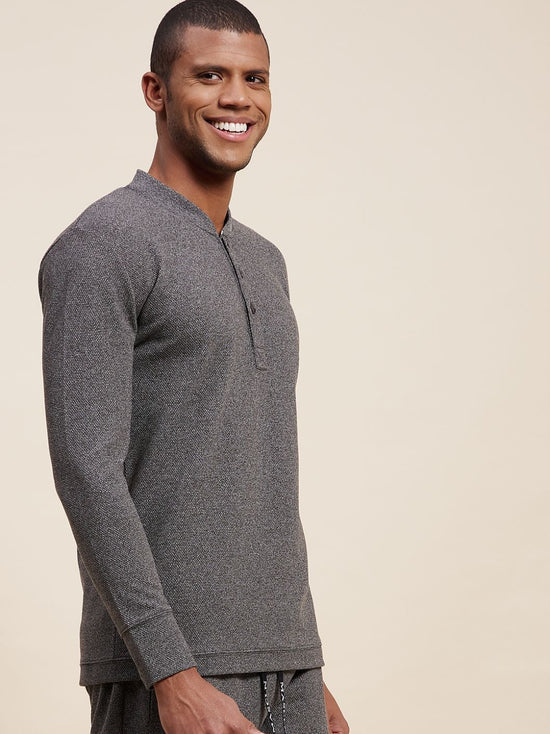 Men's Dark Grey Henley T-Shirt