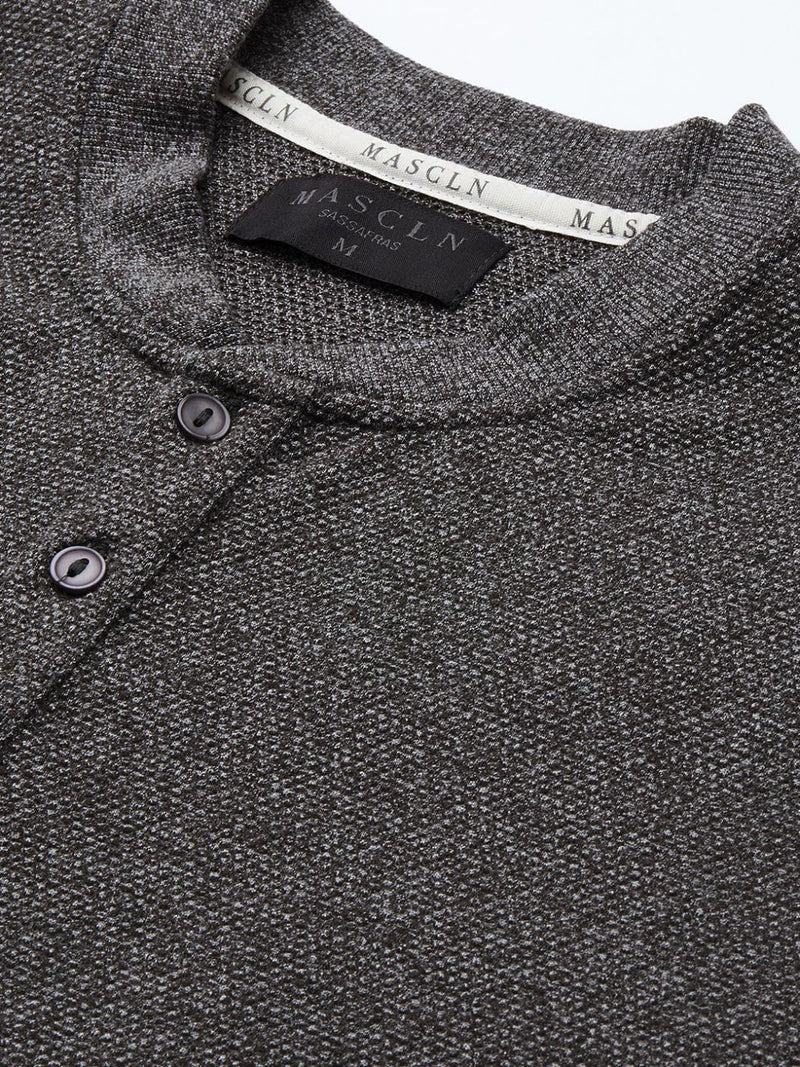Men's Dark Grey Henley T-Shirt