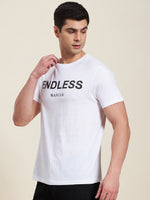 Men White ENDLESS Regular Fit T-Shirt