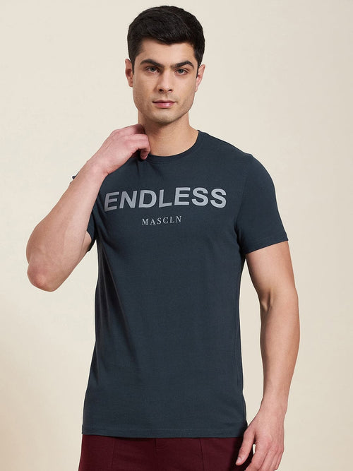 Men Dark Blue ENDLESS Regular Fit T-Shirt