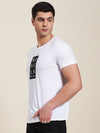 Men White Vertical MASCLN Slim Fit T-Shirt