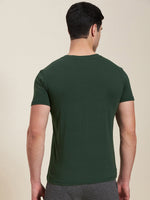 Men Olive Vertical MASCLN Slim Fit T-Shirt