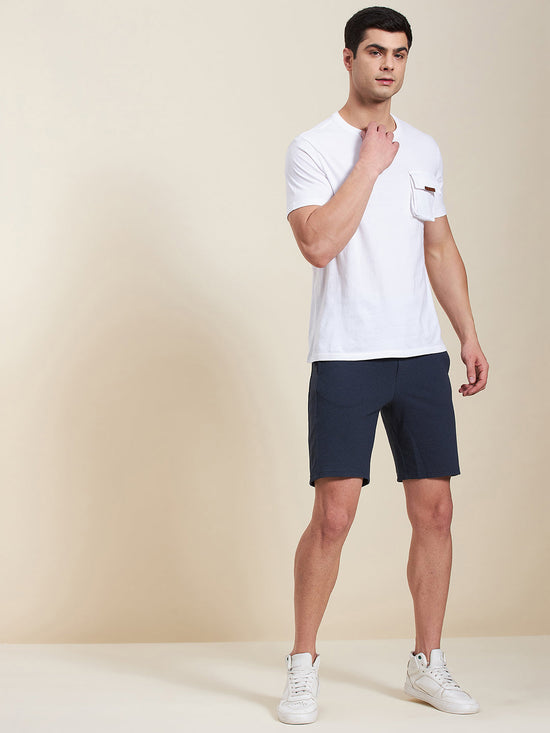 Men White Box Pocket Regular T-Shirt