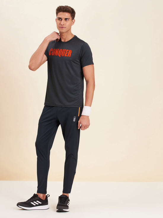 Men Grey CONQUER Dry Fit T-Shirt