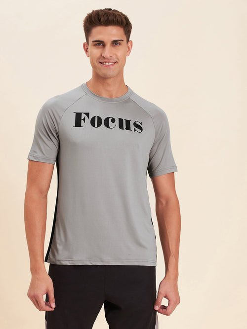 Men Grey FOCUS Dry Fit T-Shirt