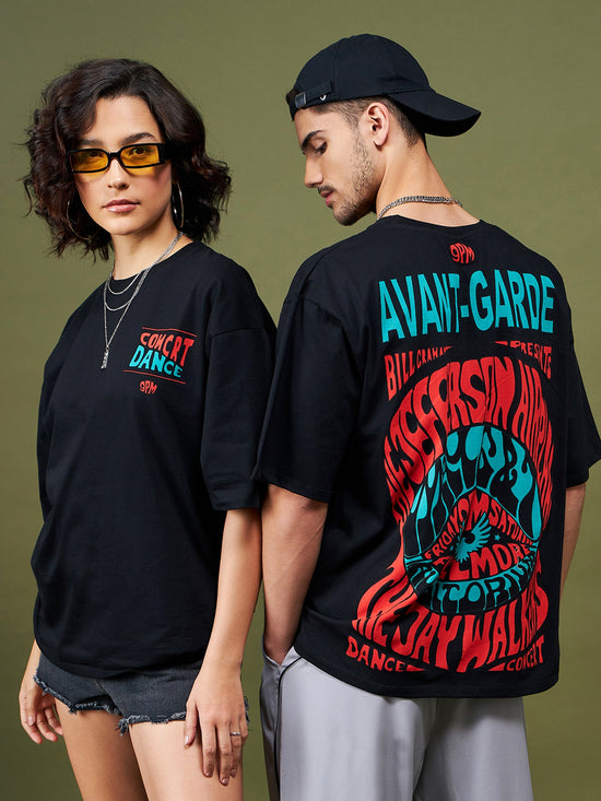 Unisex Black AVANT-GARDE Oversized T-Shirt